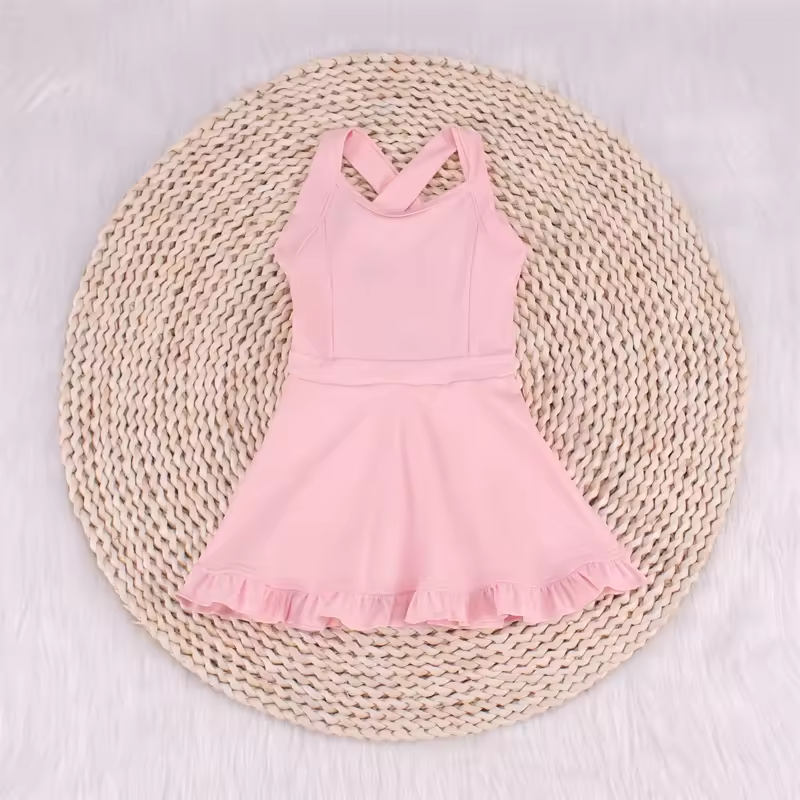 S0443 sports  yoga cotton girl summer shorts dress outfit 202406 RTS