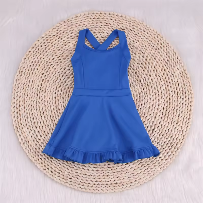 S0445 sports  yoga cotton girl summer shorts dress outfit 202406 RTS