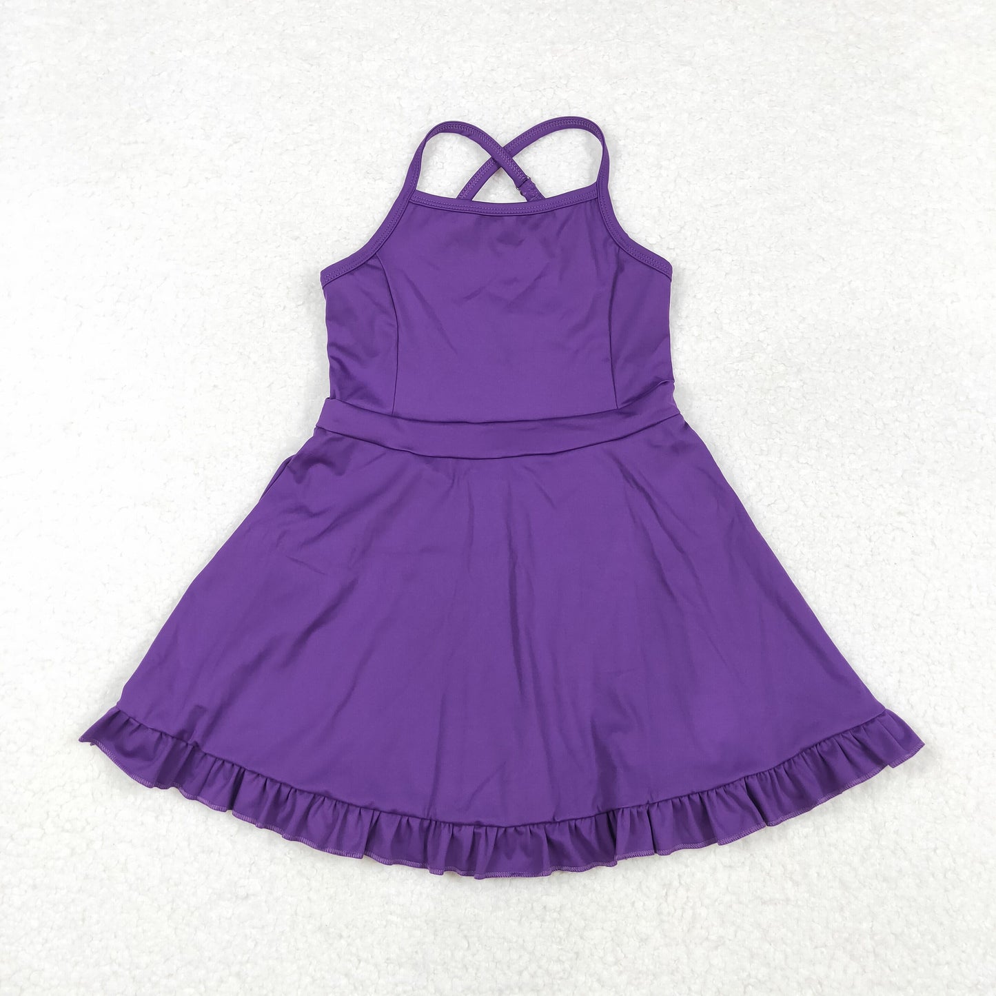 S0454 athletic dress  sports yoga Swimsuit yoga purple girl summer shorts  dress outfit 202410 RTS