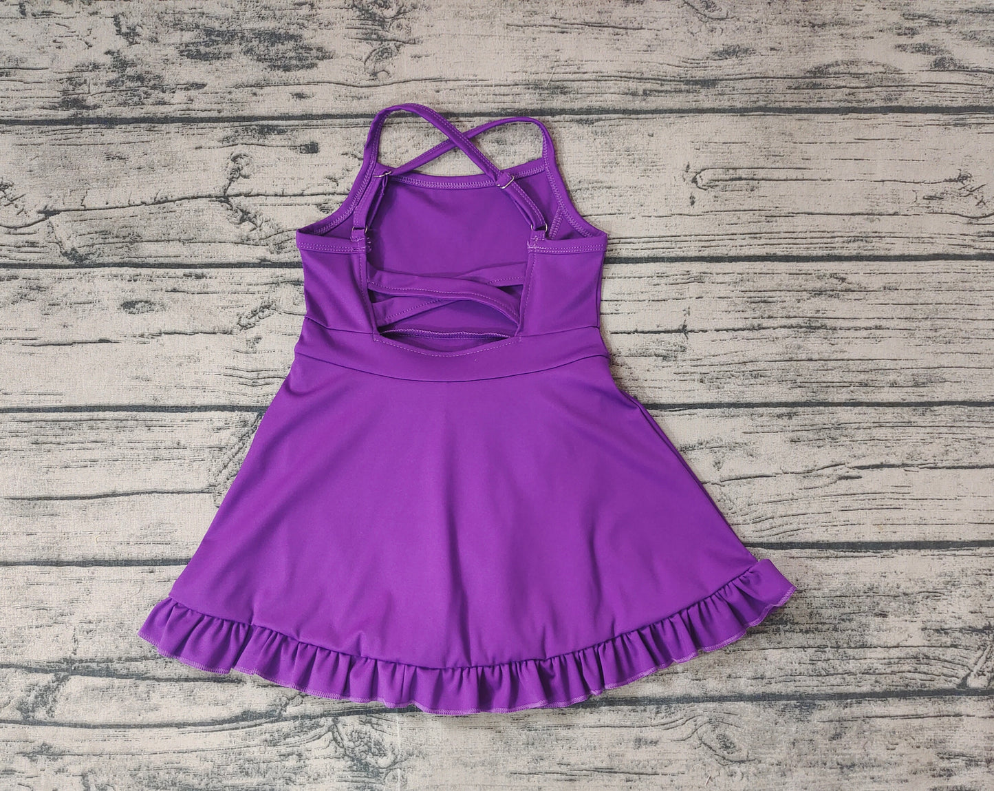 S0454 sports Swimsuit yoga purple girl summer shorts  dress outfit 202409 preorder