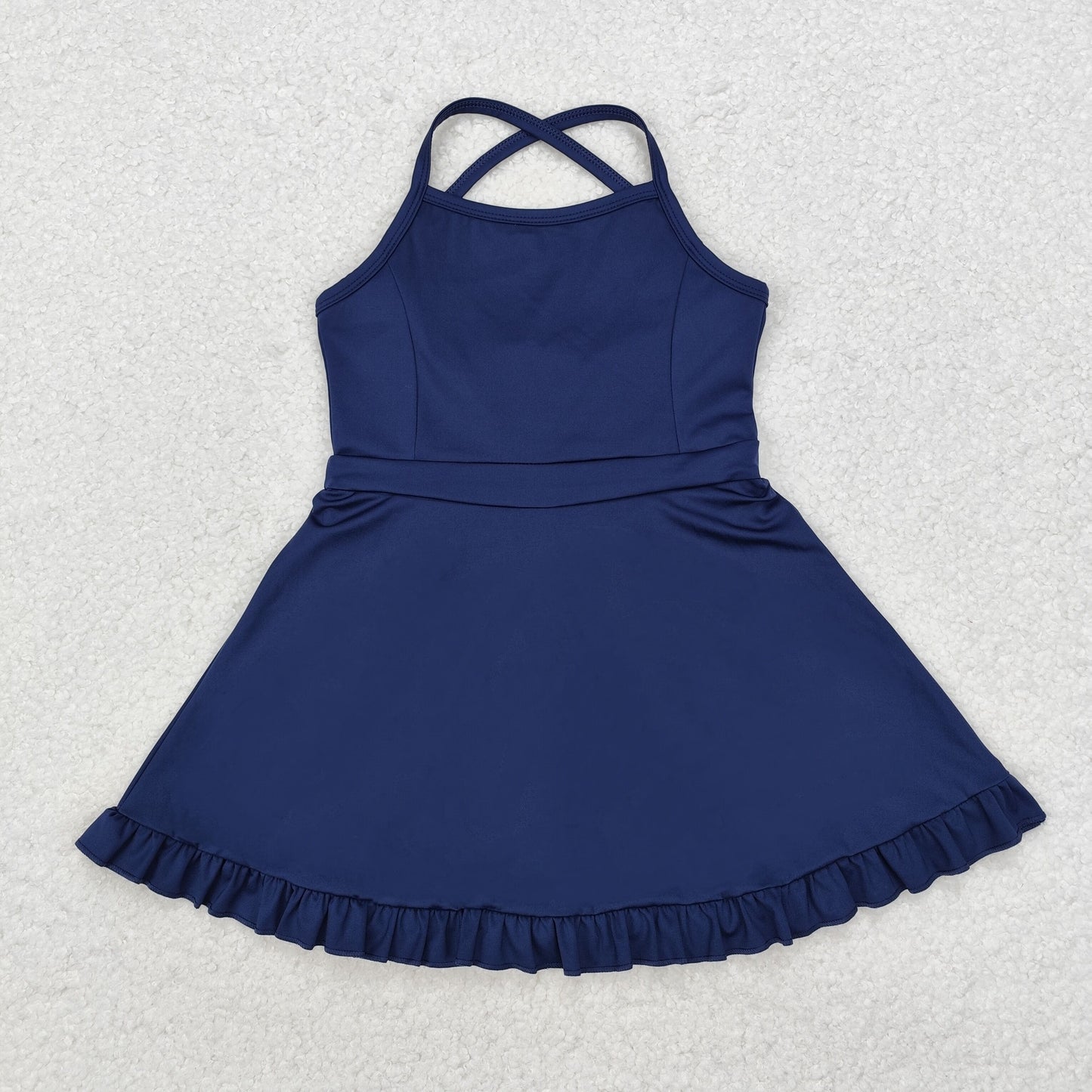 S0456 athletic dress sports yoga  Swimsuit yoga blue girl summer shorts dress outfit 202410 RTS