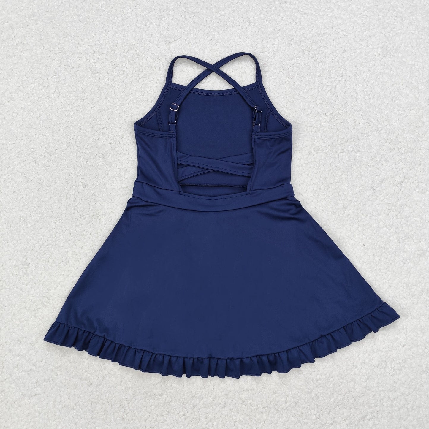 S0456 athletic dress sports yoga  Swimsuit yoga blue girl summer shorts dress outfit 202410 RTS