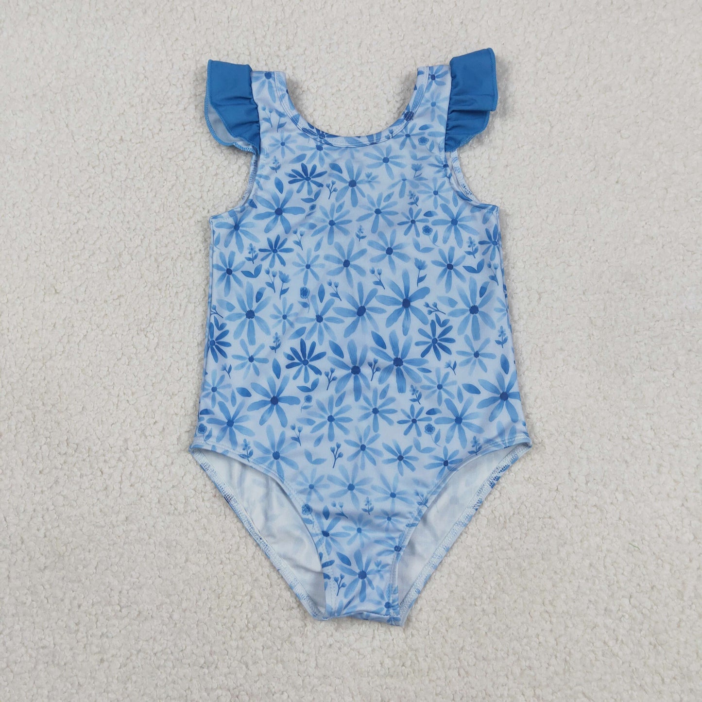 S0515 flowers ruffles  short sleeve swimware swimsuit 202605 RTS