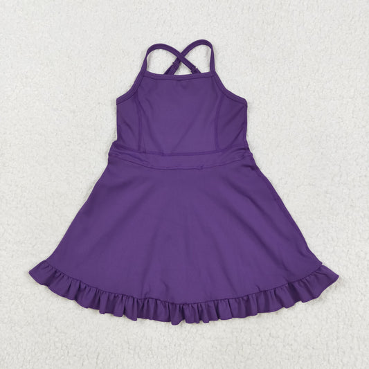新S0554 旧S0454 athletic dress  sports yoga Swimsuit yoga purple girl summer shorts  dress outfit 202410 RTS