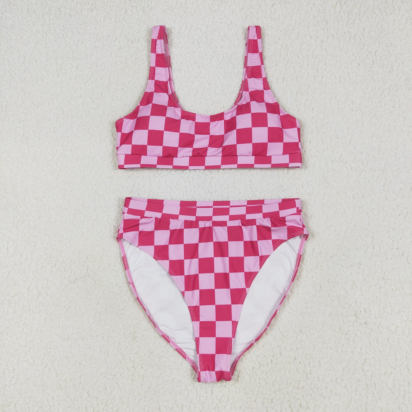 S0559 组 checkerboard adult swimwear 202506 RTS
