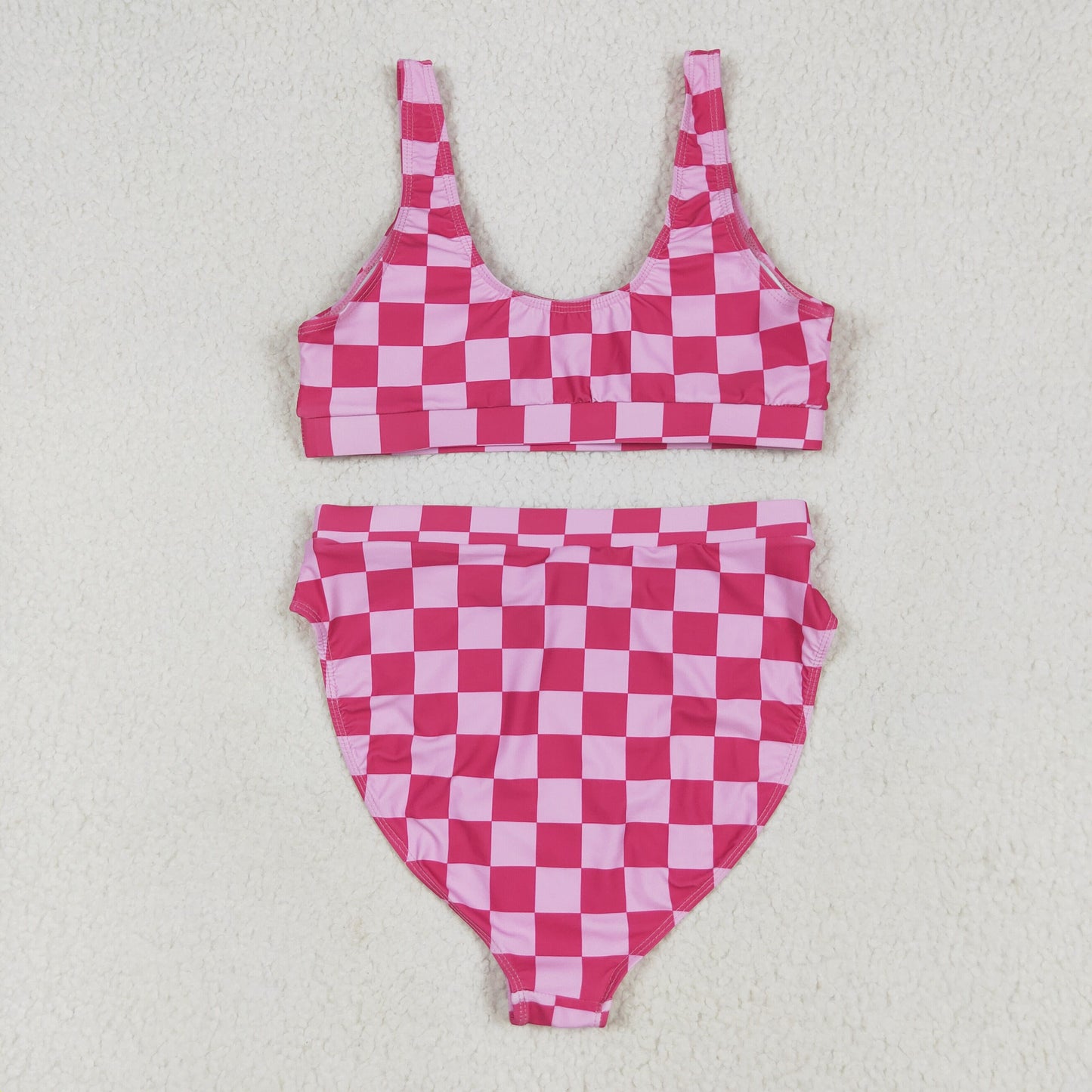 S0559 组 checkerboard adult swimwear 202506 RTS