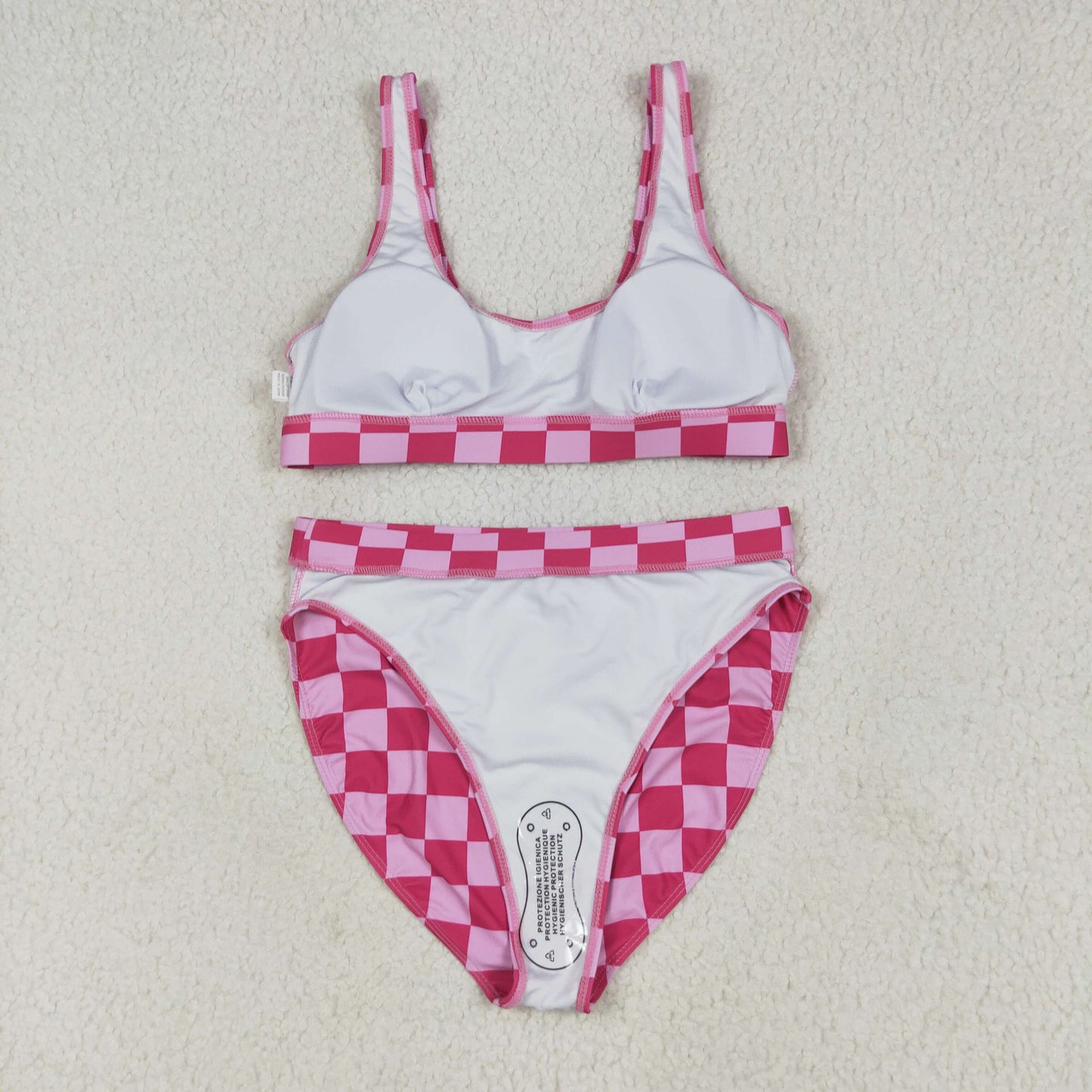 S0559 组 checkerboard adult swimwear 202506 RTS