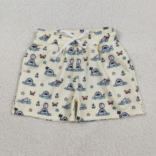 S0584  western crab Boat sail boy swimming trunks shorts 202511 RTS