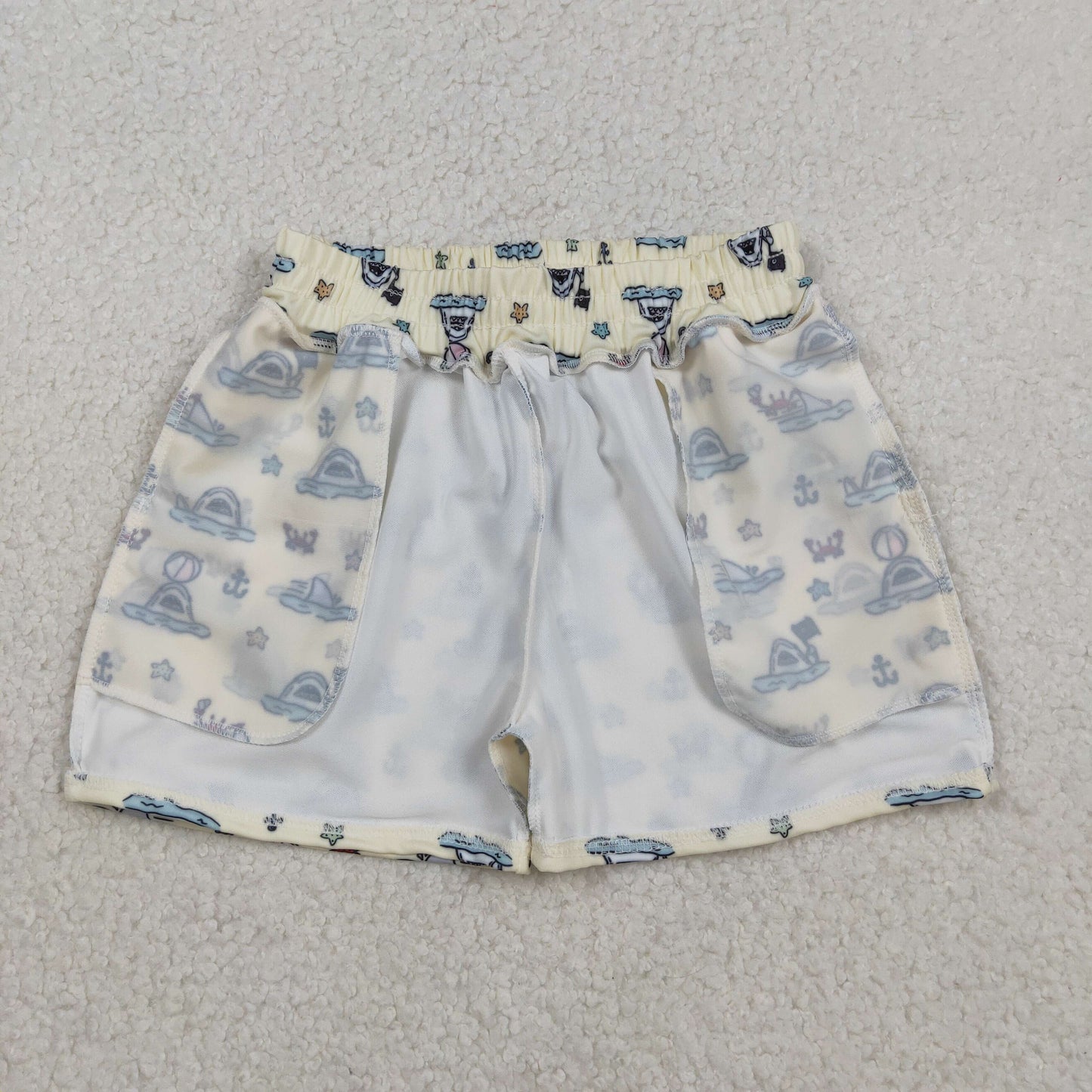 S0584  western crab Boat sail boy swimming trunks shorts 202511 RTS