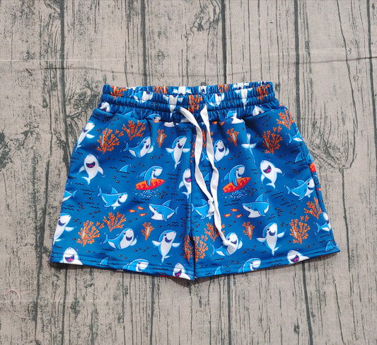 S0585 western fish shark boy swimming trunks shorts 202511 preorder