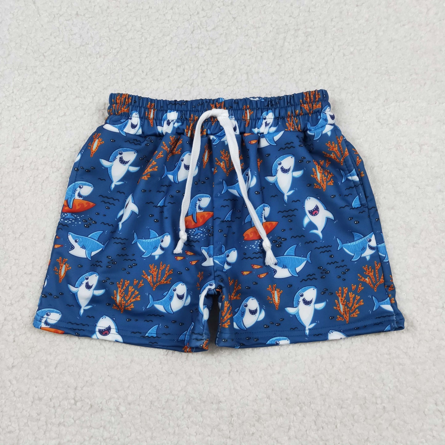 S0585 western fish shark boy swimming trunks shorts 202512 RTS