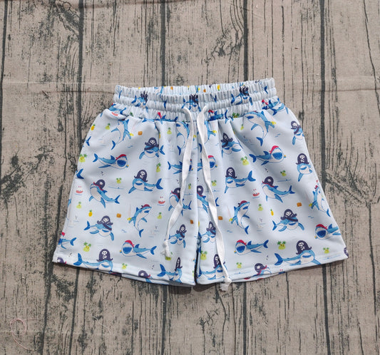 S0586 western fish shark boy swimming trunks shorts 202511 preorder