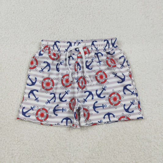 S0589 western  boat anchor boy swimming trunks shorts 202512 RTS