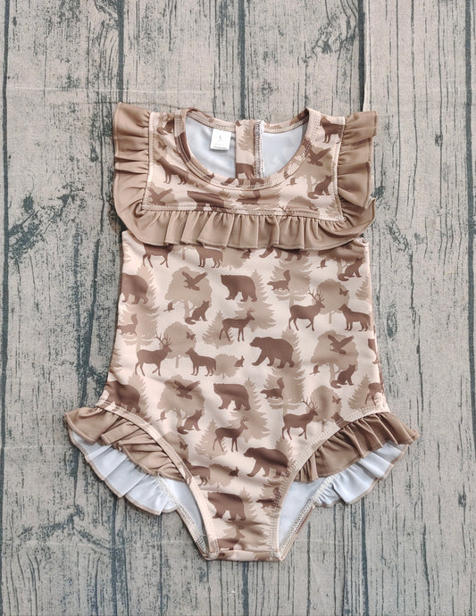 S0599 camo bear deer GIRL swimwear 202511 preorder