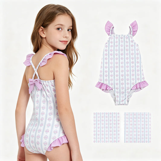 S0643  GIRL flowers swimwear  202607 RTS
