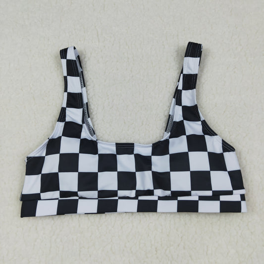 S0736 checkerboard adult swimwear 202506 RTS