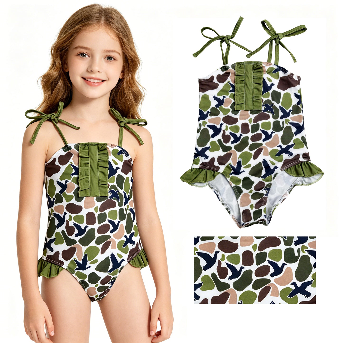 S0744 CAMO DUCK GIRL swimwear 202607 RTS