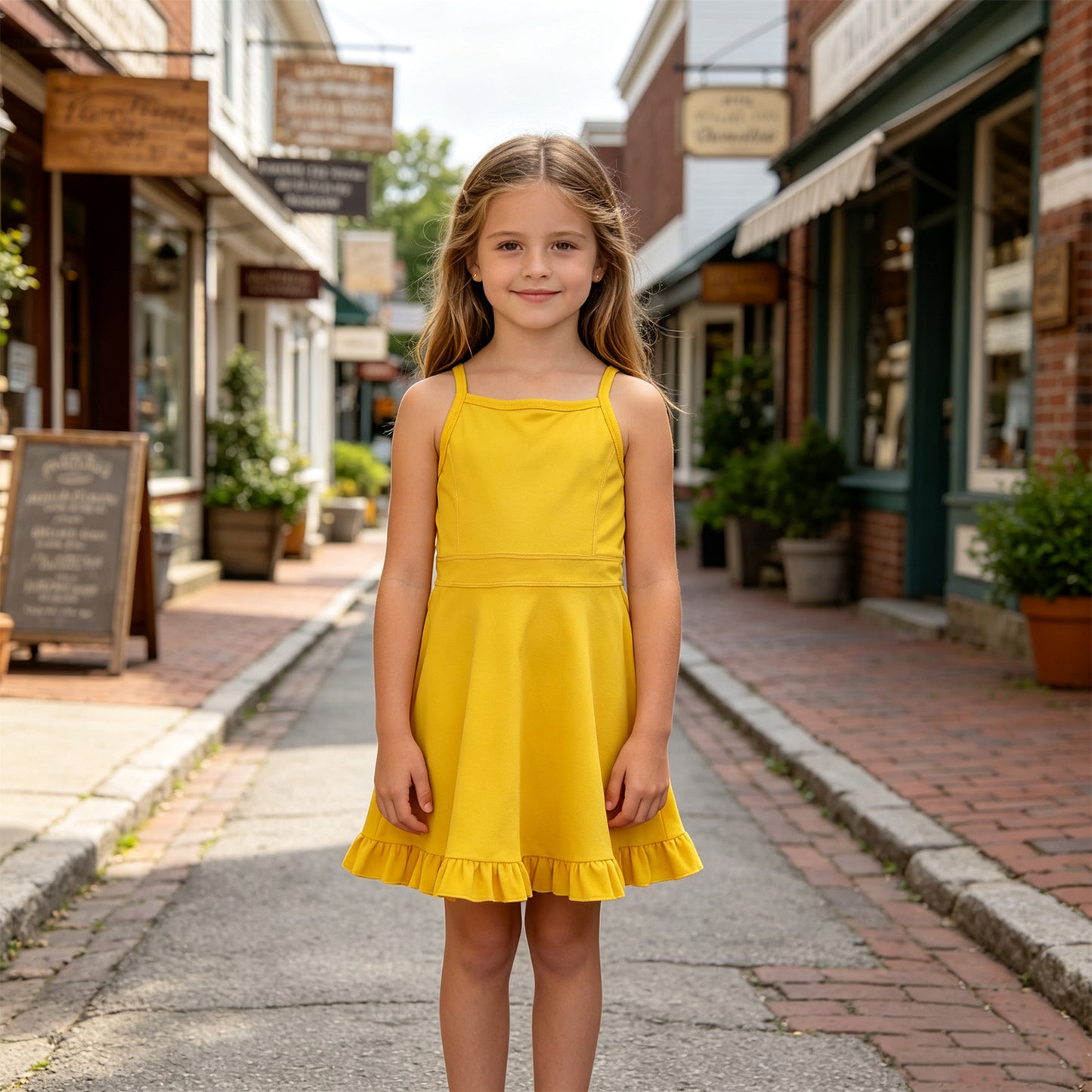 RTS S0781 Solid Color Girls Spaghetti Strap Dress Athletic yoga casual outfit 202608
