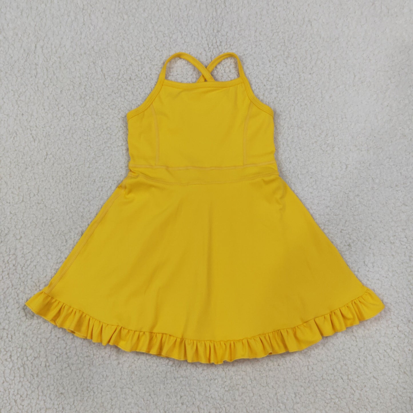 RTS S0781 Solid Color Girls Spaghetti Strap Dress Athletic yoga casual outfit 202608