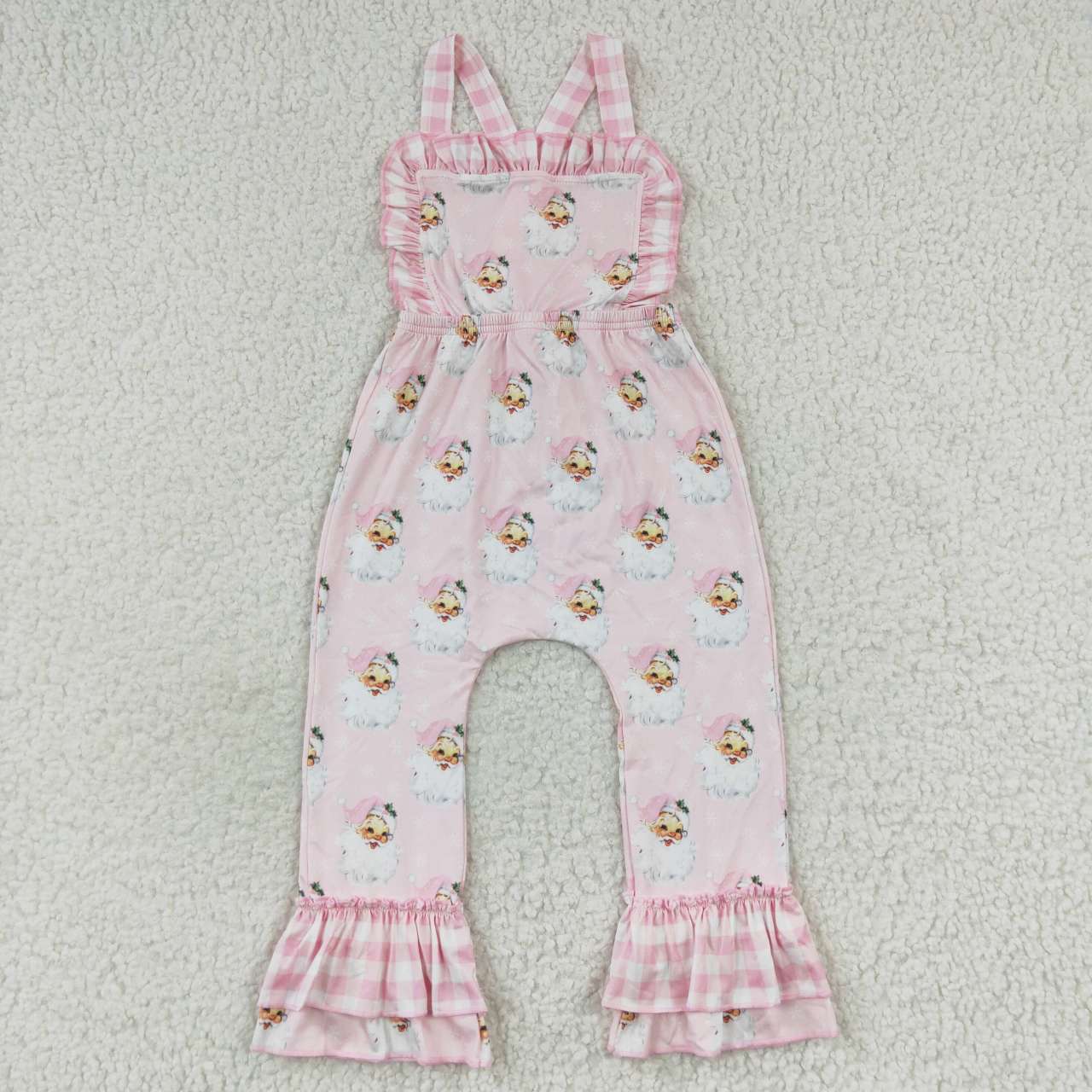 SR0101 Christmas Santa pink  short sleeve girl overall jumpsuit  20230723 RTS