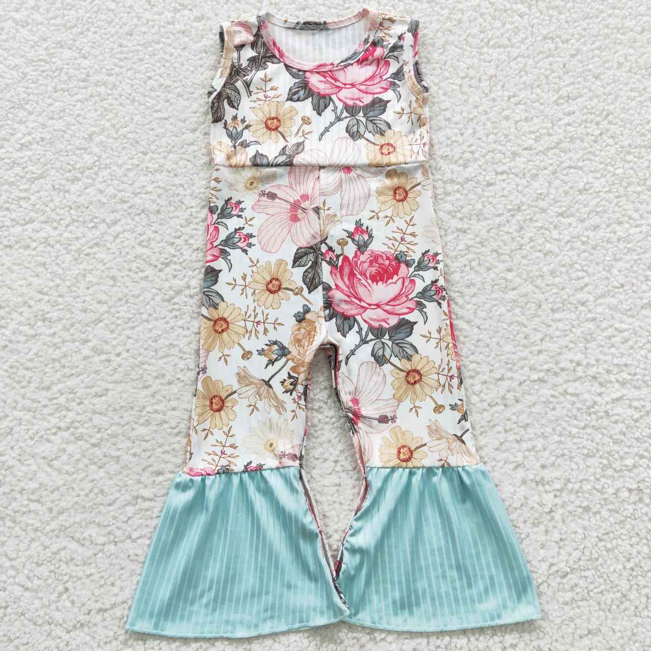 SR0368  flower short sleeve girl jumpsuit overall 20230427 RTS