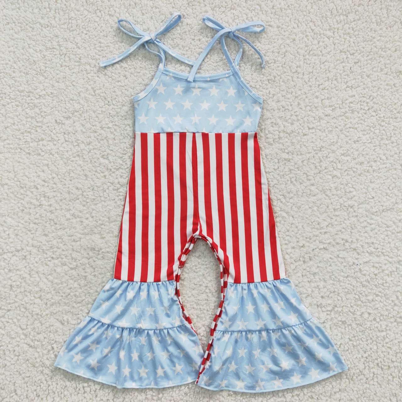 SR0385 preorder 4th of July gallus short sleeve girl jumpsuit overall 20230429