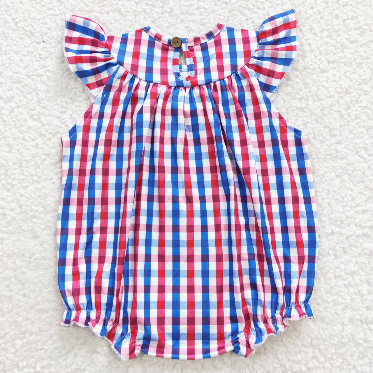 SR0388 4th of July SMOCK romper embroidered short sleeve girl summer romper RTS 20230520