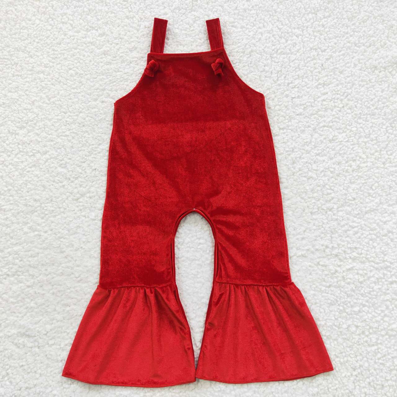 SR0392  velvet red gallus short sleeve girl jumpsuit overall 20230628 RTS