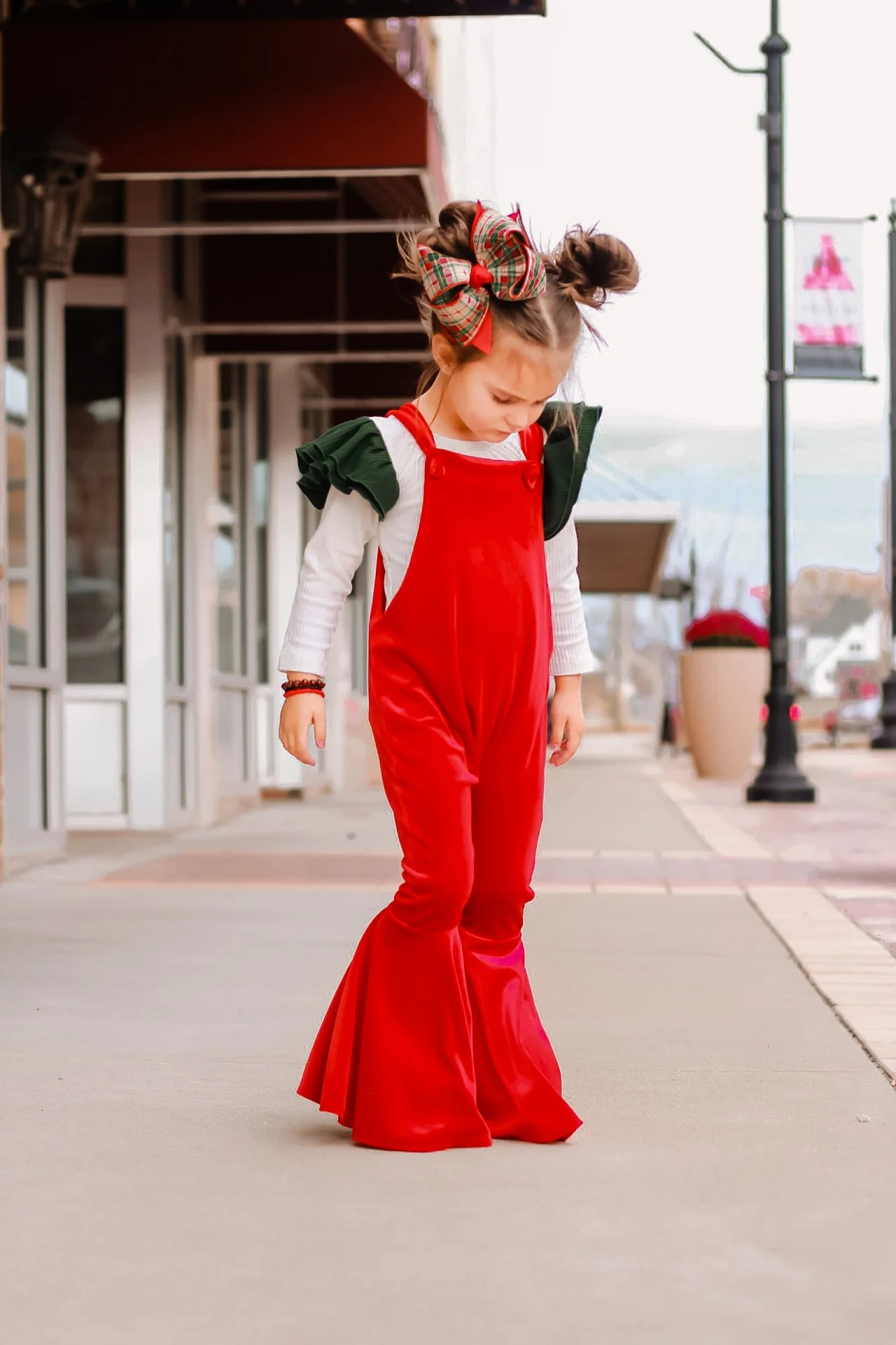 SR0392  velvet red gallus short sleeve girl jumpsuit overall 20230628 RTS