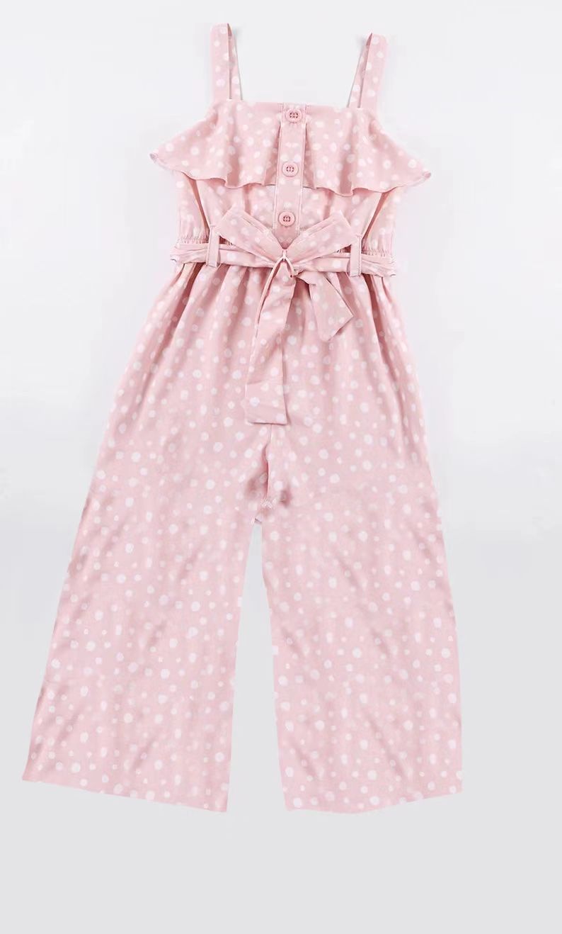 SR0420 pink short sleeve girl jumpsuit overall 202312 RTS