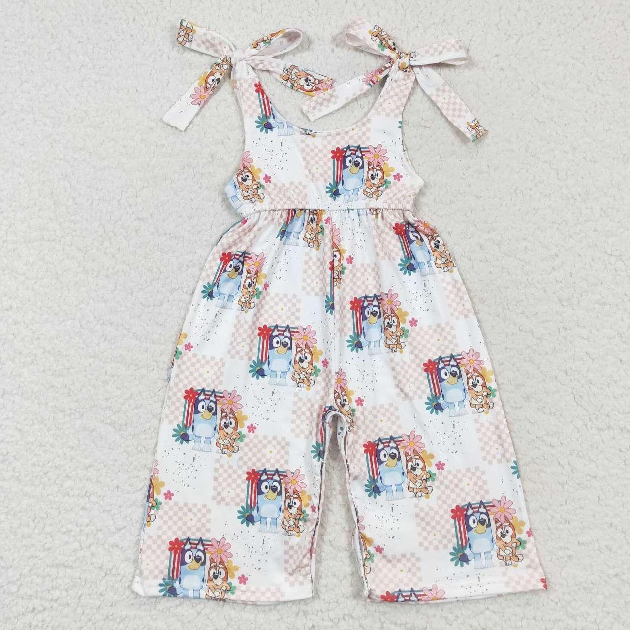 SR0435 RTS blue dog cartoon short sleeve girl jumpsuit overall 20230904 RTS