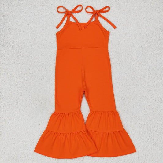 SR0451 RTS orange cotton short sleeve girl jumpsuit overall 20231009 RTS