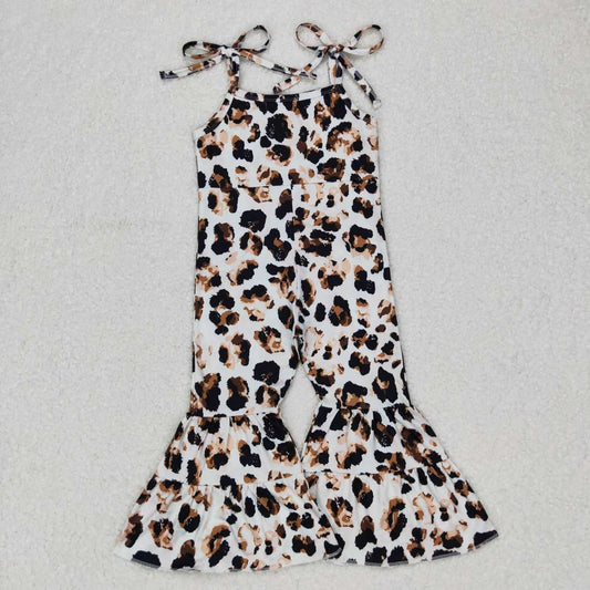 SR0456 RTS leopard short sleeve girl jumpsuit overall 20231012