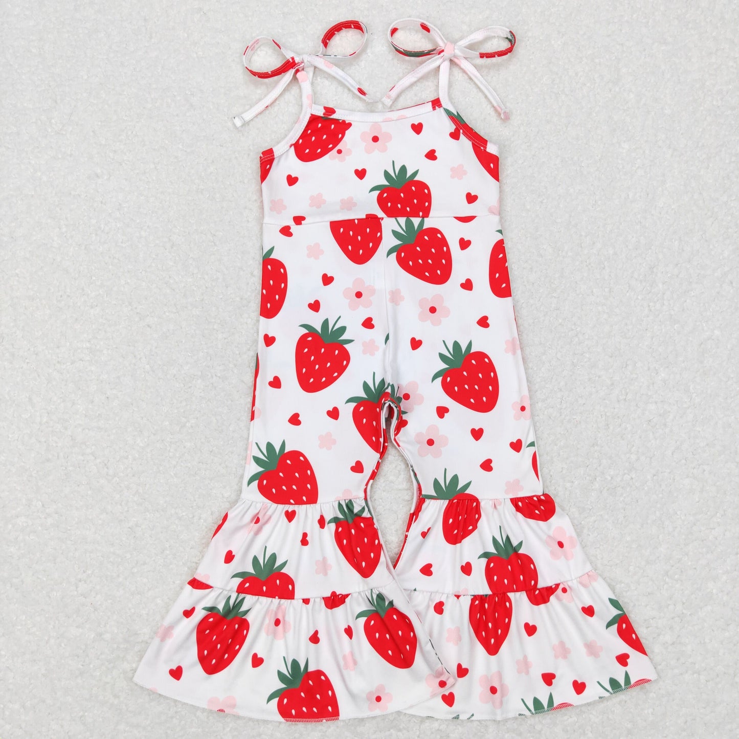 SR0470 RTS flowers fruit strawberry short sleeve girl jumpsuit overall 20231111