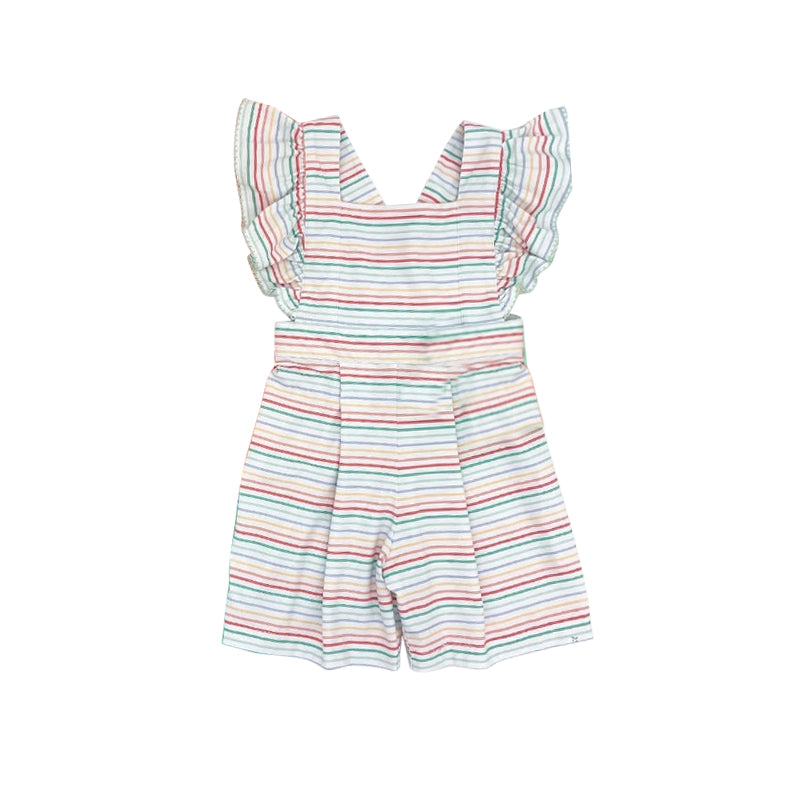 SR0482 preorder stripe puffy short sleeve girl jumpsuit overall 20231004