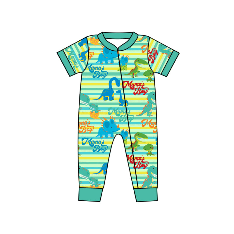 SR0501 short sleeve flamingo boy romper preorder 20231019