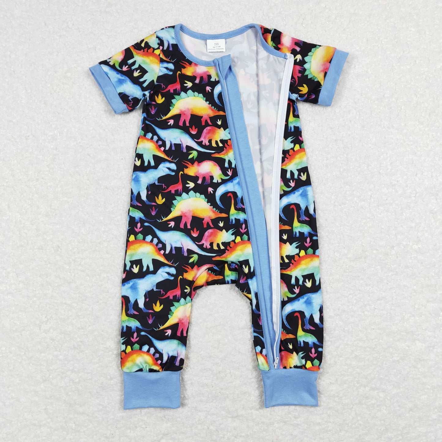 SR0506 short sleeve dinosaur boy romper RTS 202312