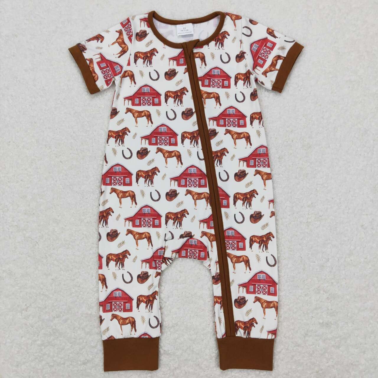 SR0509 short sleeve western boy romper 202312 RTS