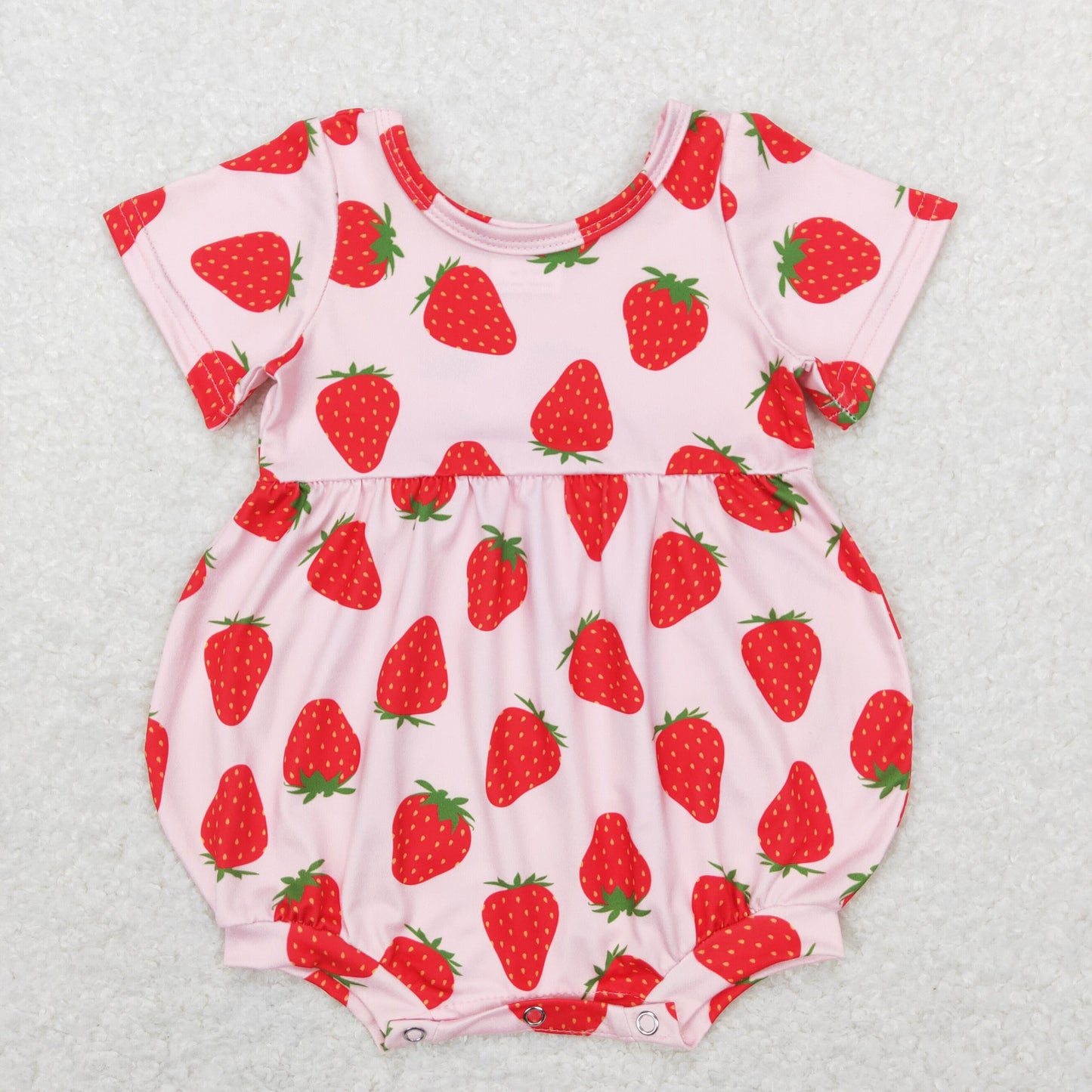 SR0535 RTS strawberry short sleeve girl romper 202312