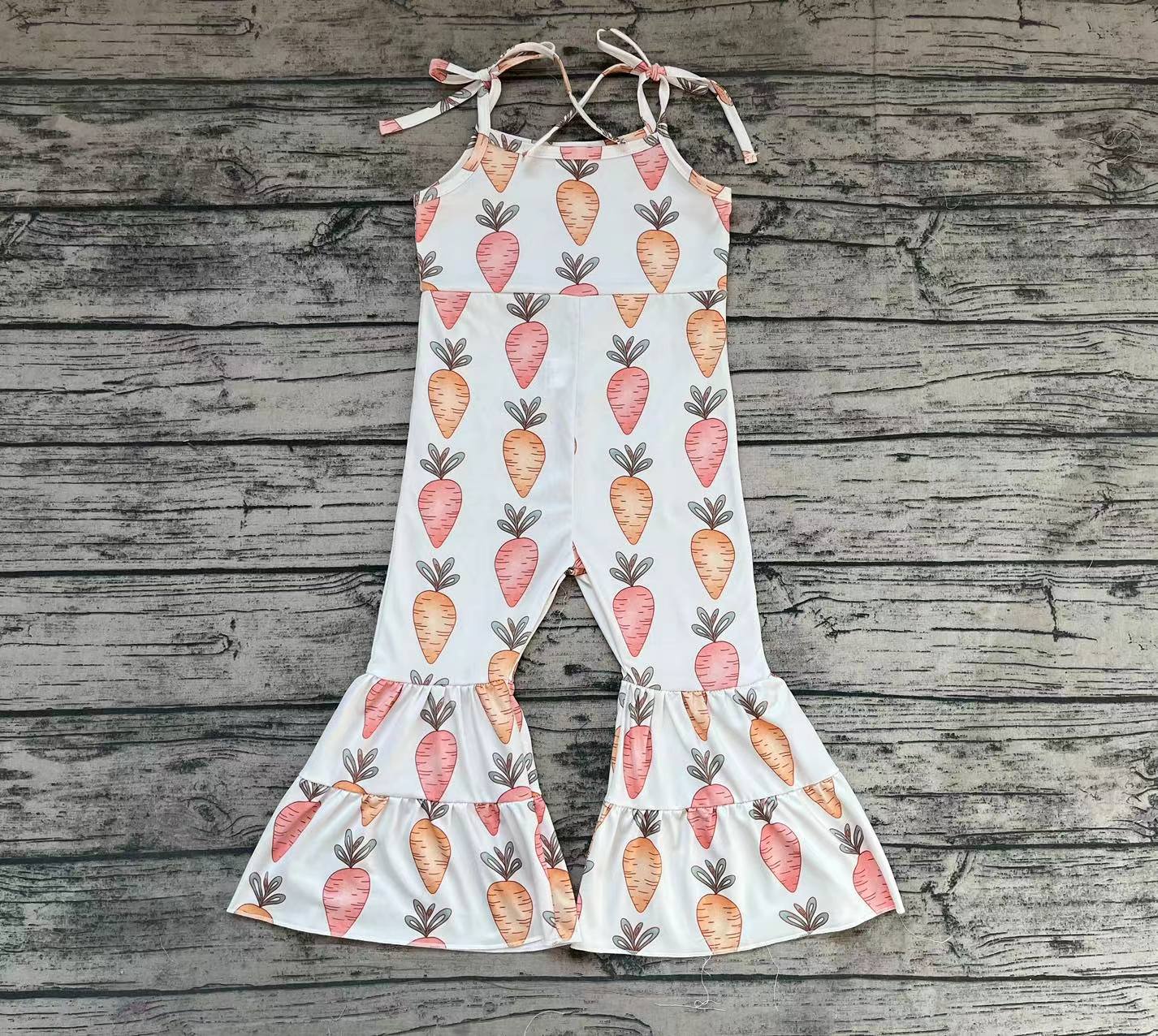 SR0538 Easter carrots short sleeve girl jumpsuit overall 20231204 rts