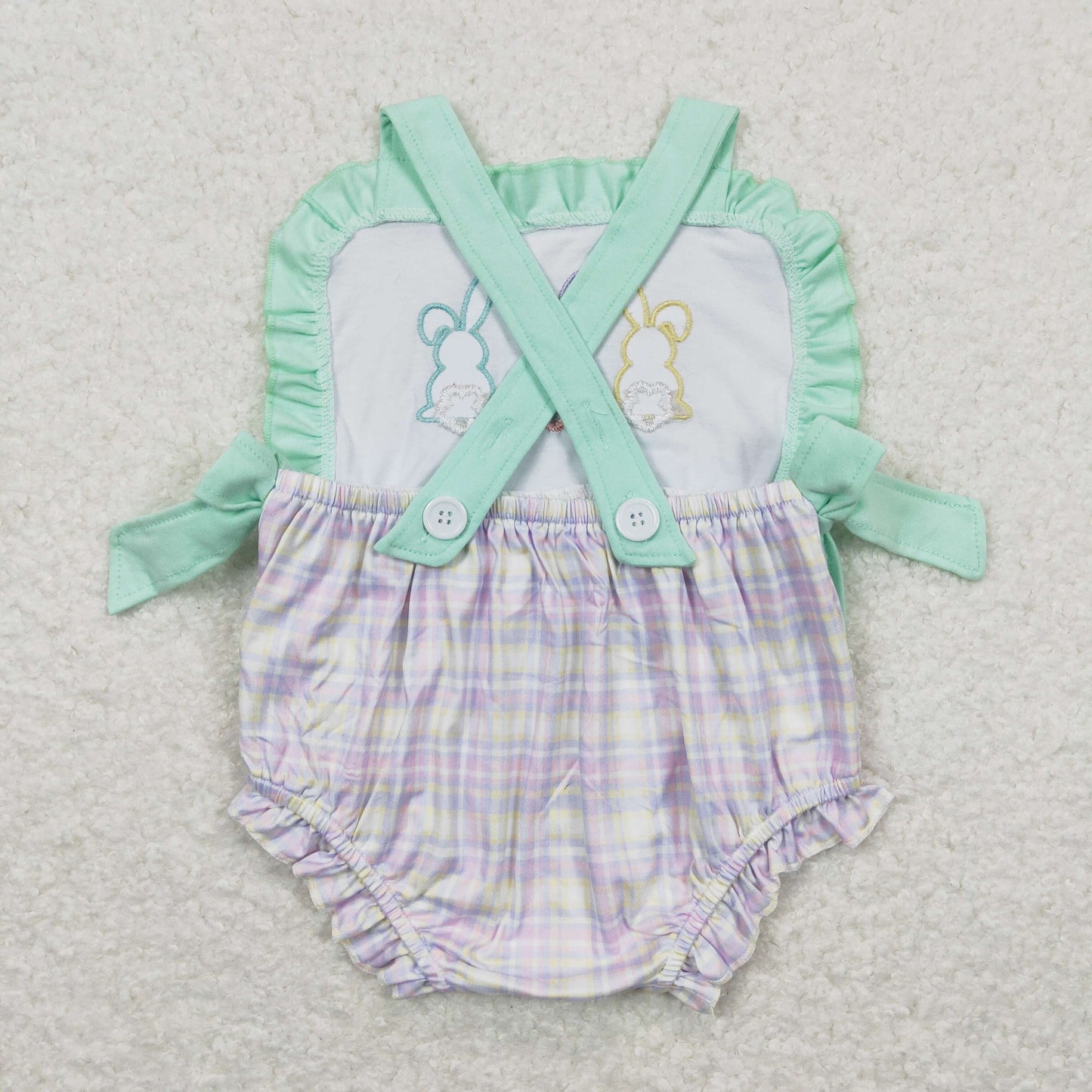 SR0543  Easter bunny green boy romper 202403 RTS