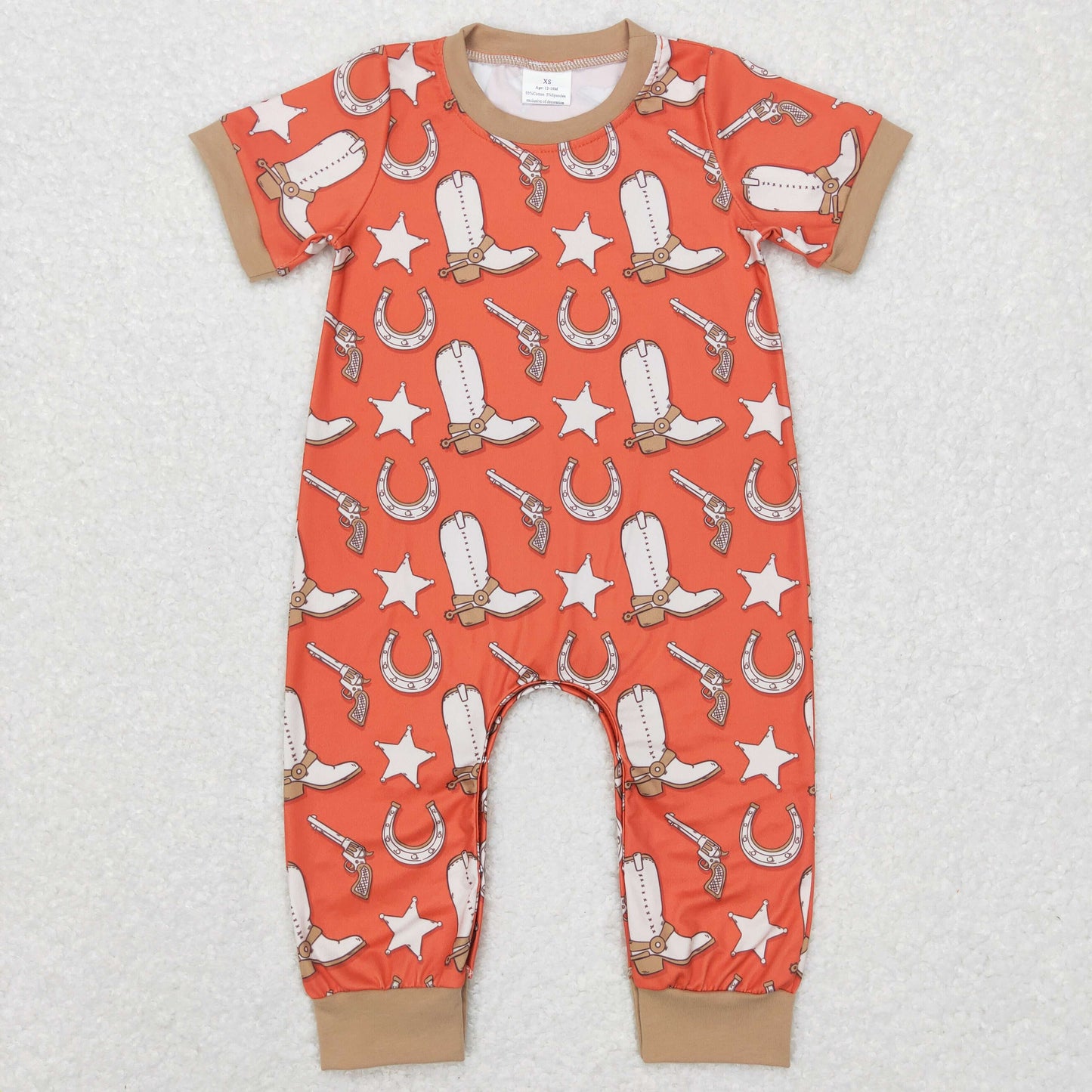 SR0570 RTS western orange bubble girls boys romper 20231130