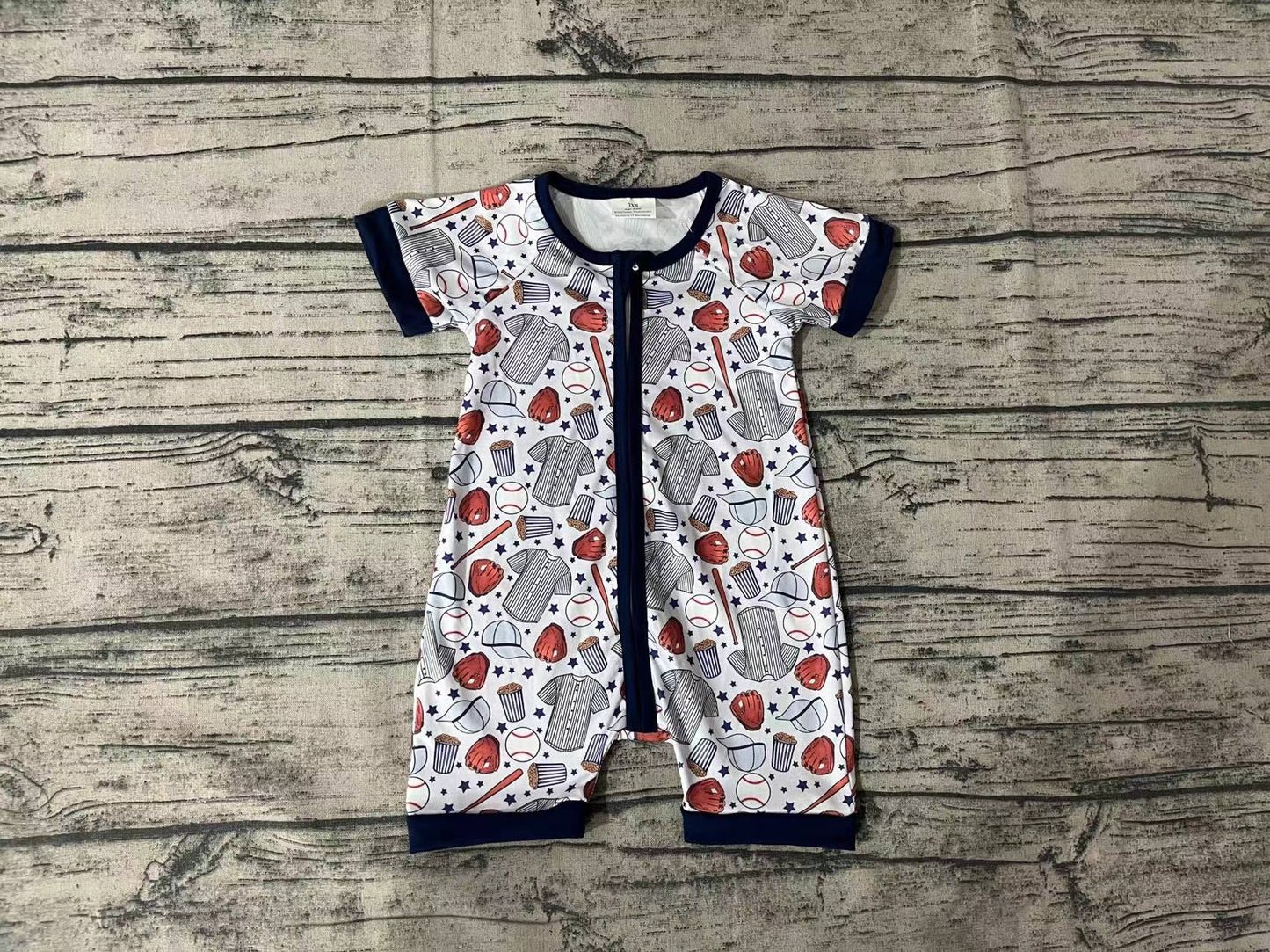 SR0581 boy bubble baseball romper rts 202403 rts