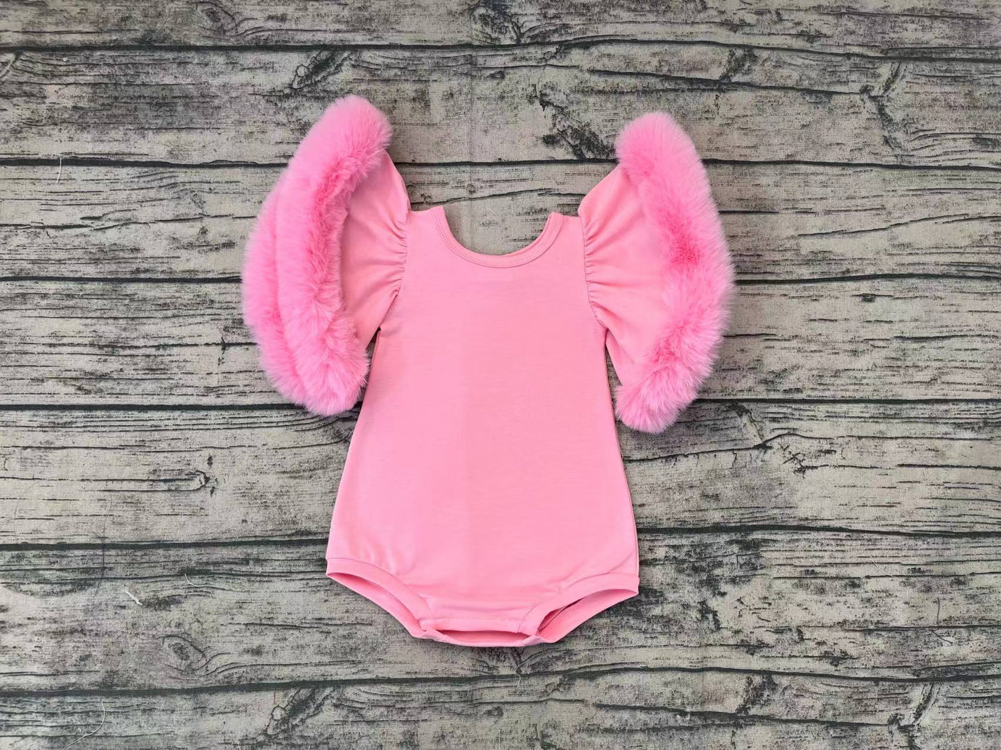 SR0583 pink fluffy short sleeve camo girl romper preorder 202312