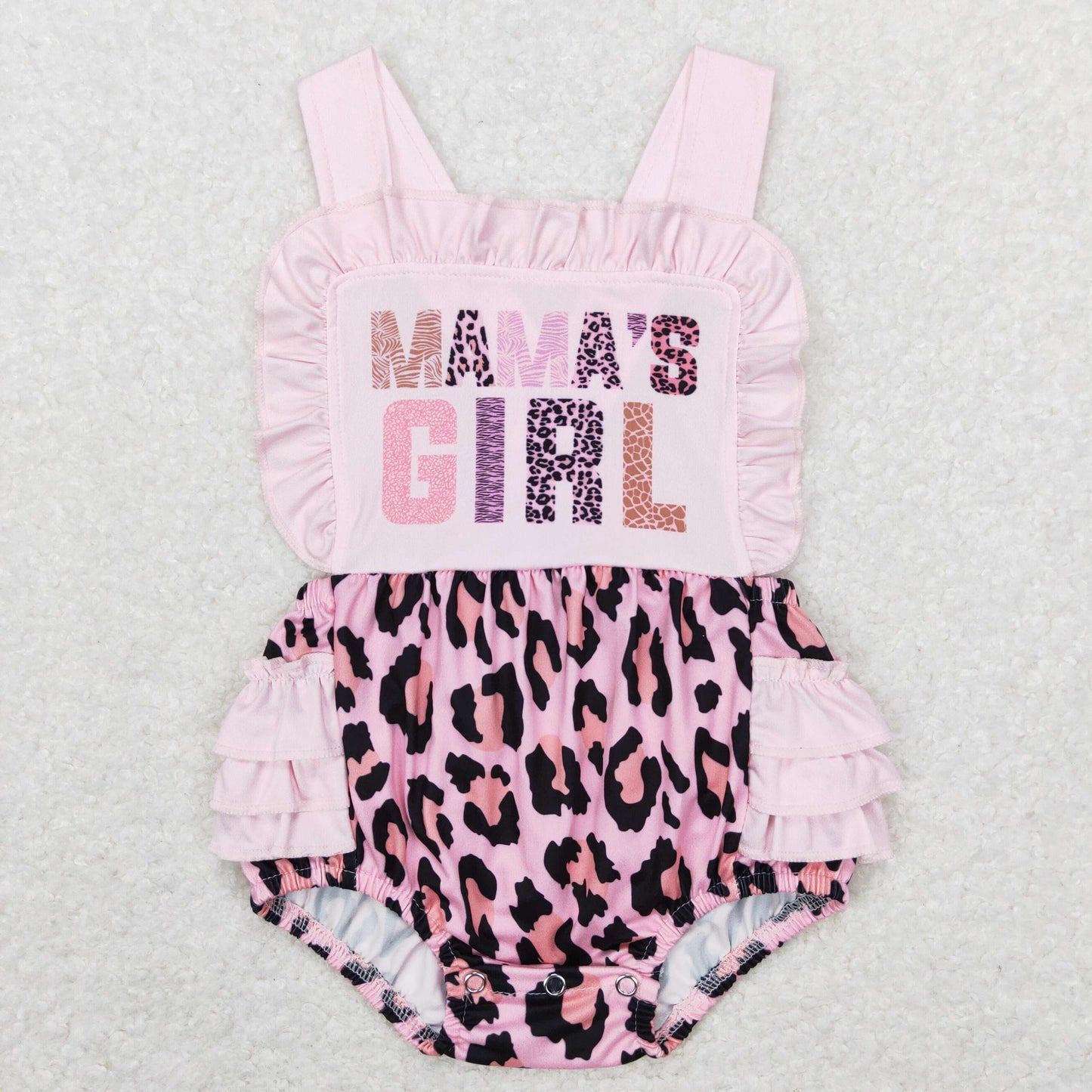 SR0596 RTS mamas girl leopard western girl bubble romper 202312