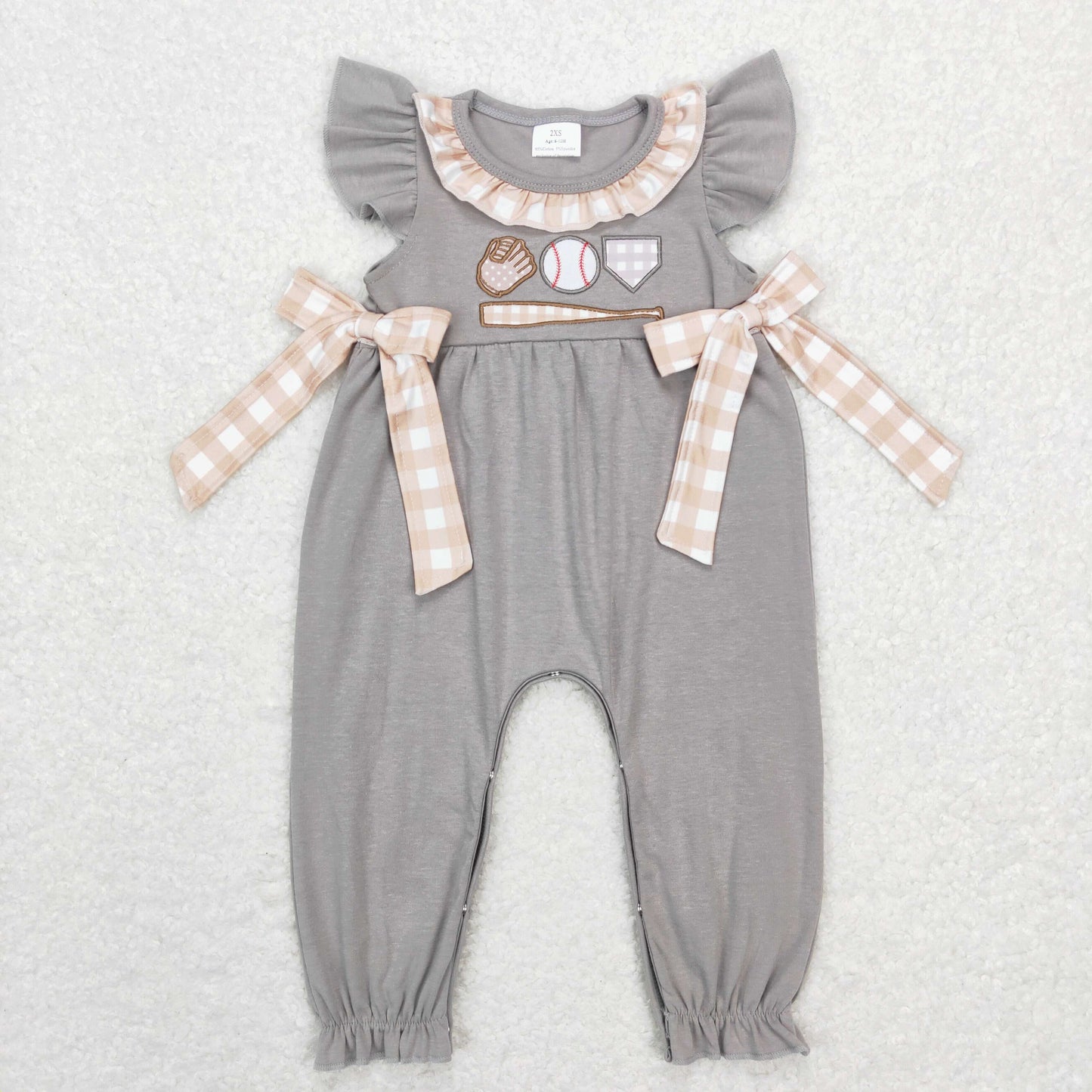 RTS SR0613 baseball embroidery girl romper 202312