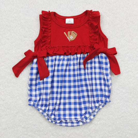 SR0615 RTS western embroidery baseball  girl romper 202403 RTS