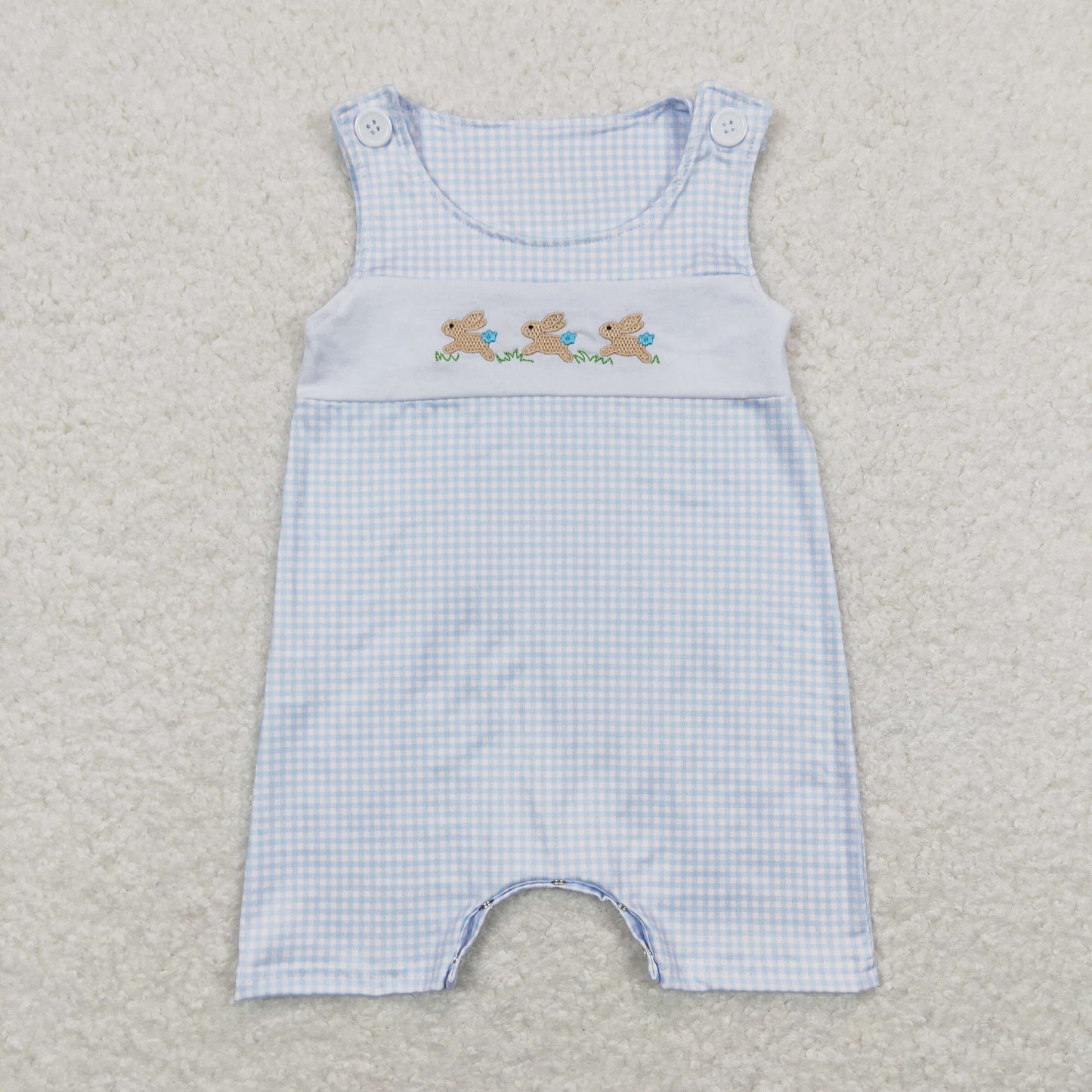 SR0621 embroidery rabbit boy romper 202403  RTS