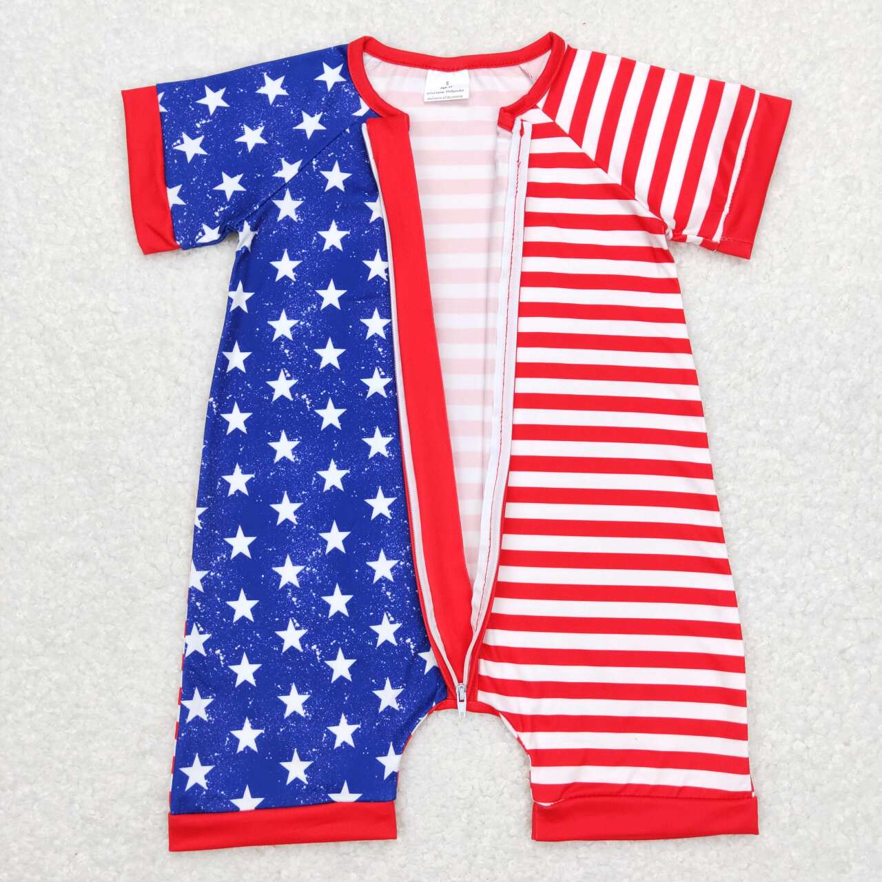 SR0673 July 4TH short sleeve boy romper RTS 202312