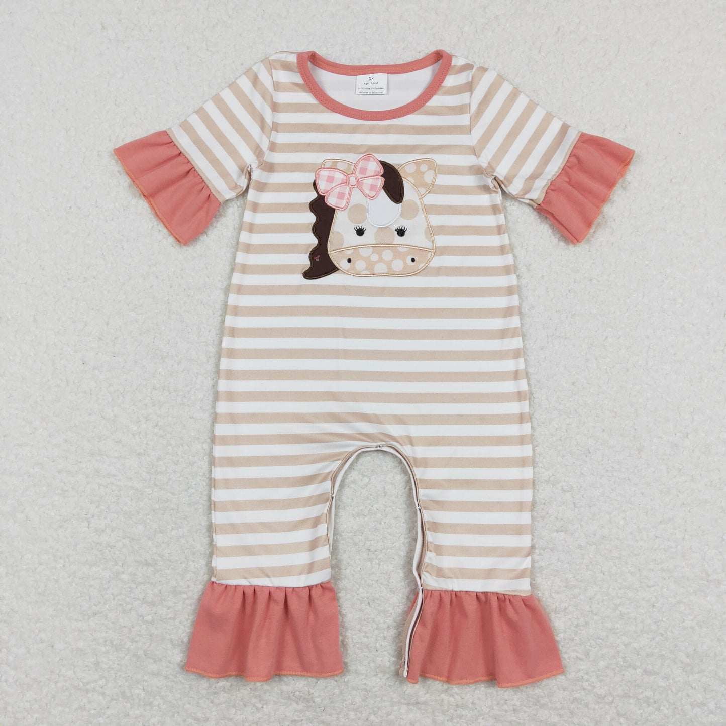 SR0674 embroidery farm boy romper RTS 202401